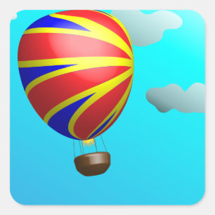 Hot Air Balloon Ride Square Sticker