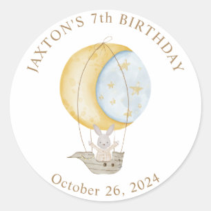 Hot Air Balloon Stars Birthday Classic Round Sticker