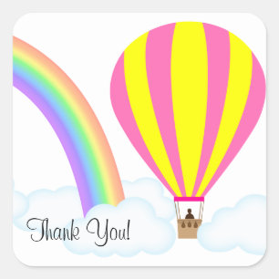 Hot Air Balloon Sticker - White Background