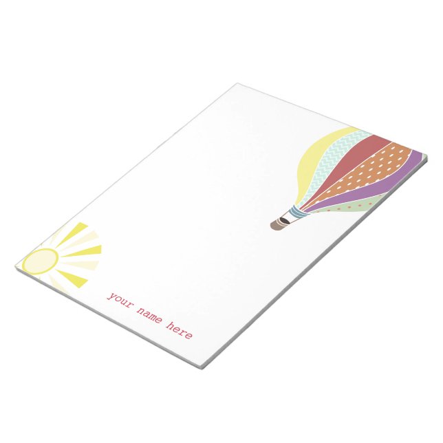 Hot Air Balloon & Sun Personalized Notepad (Angled)