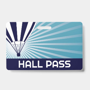 Hot Air Balloon Teacher Hall Pass  Badge