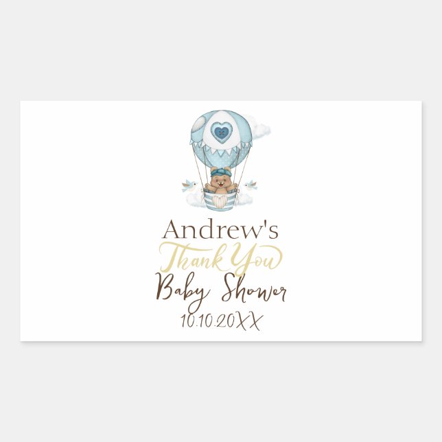 Hot Air Balloon Teddy Bear Cloud Bird Sticker (Front)