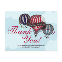 Hot Air Balloon Thank You Card