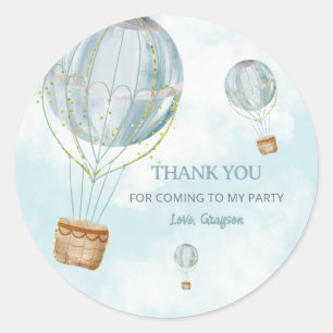 Hot Air Balloon Thank You Party Sticker