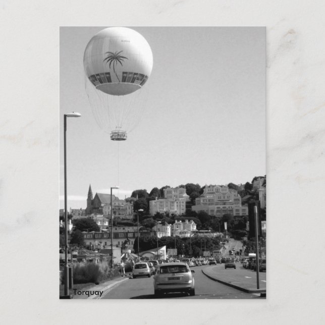 Hot Air Balloon , Torquay Postcard (Front)