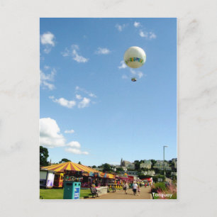 Hot Air Balloon , Torquay Postcard