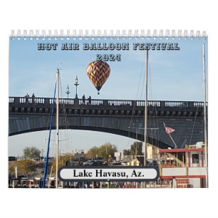 Hot Air Balloon Two Page Medium Calendar, White Calendar