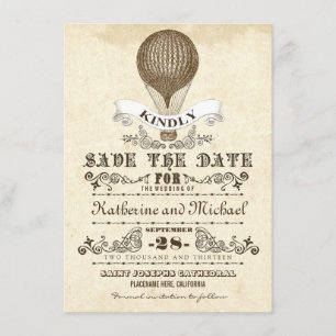 hot air balloon unique save the date cards