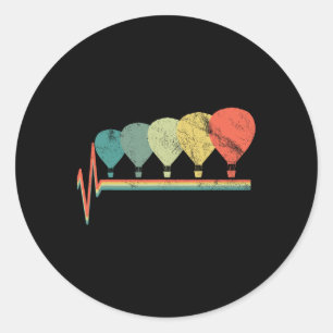Hot Air Balloon Vintage Fly Pilot Aviator  Classic Round Sticker