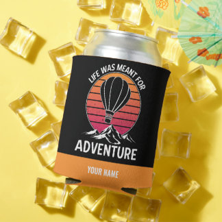 Hot Air Balloon Vintage Retro Sunset Adventure Can Cooler