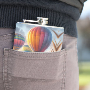 Hot Air Balloon Vinyl Wrapped Flask