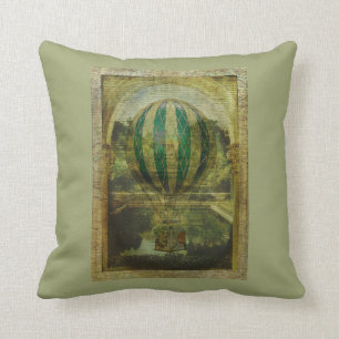 Hot Air Balloon Voyage Throw Pillow