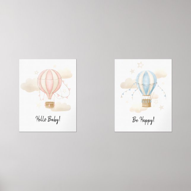 Hot Air Balloon Watercolor  (Front)