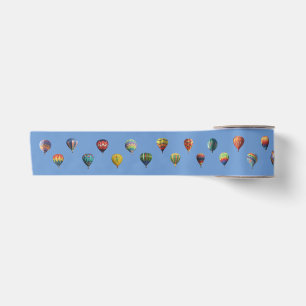 Hot Air Balloon Wave Blue Sky Satin Ribbon