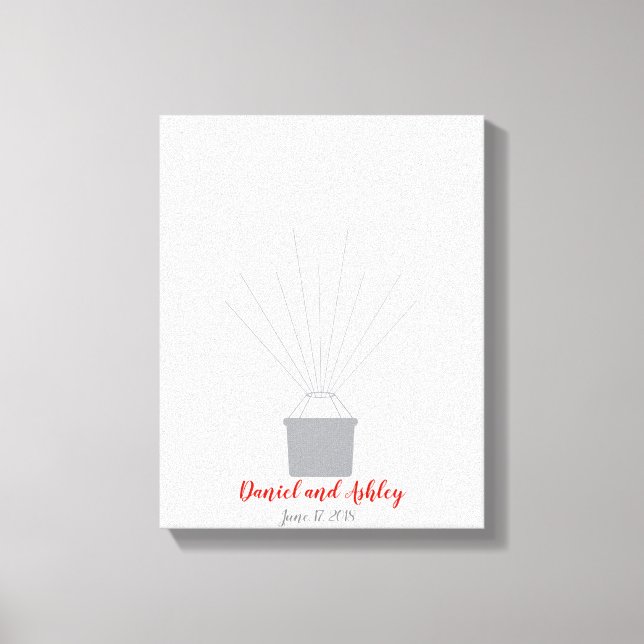 Hot Air Balloon Wedding Fingerprint Guest Book (Front)