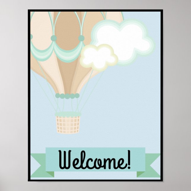 hot air balloon welcome teacher school poster (Front)