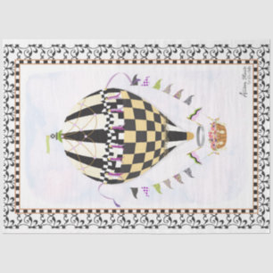 Hot Air Balloon Whimsical Decoupage Paper