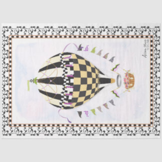 Hot Air Balloon Whimsical Decoupage Paper