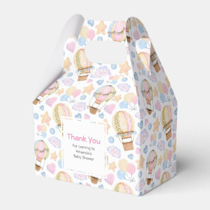 Hot Air Balloon Whimsical Watercolor Pattern Favor Box