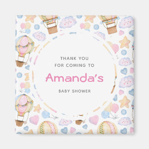 Hot Air Balloon Whimsical Watercolor Pattern Favou Magnet