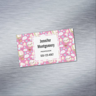 Hot Air Balloon Whimsical Watercolor Pattern Magnetic Business Card