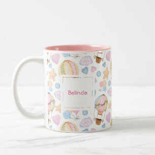  Hot Air Balloon Whimsical Watercolor Pattern Two-Tone Coffee Mug