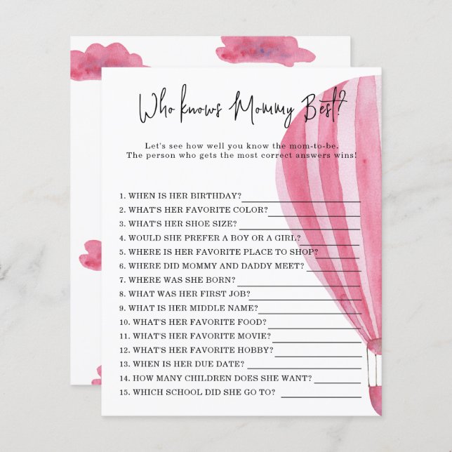 Hot air balloon - Who knows mommy best (Front/Back)