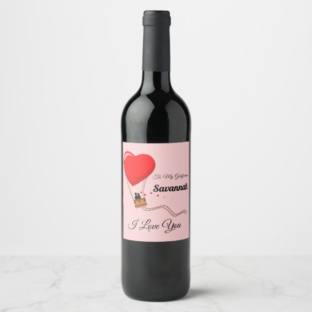 Hot Air Balloon Wine Label (Front)