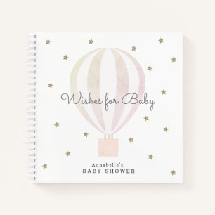 Hot Air Balloon Wishes for Baby Pink Guest Book
