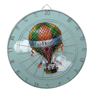 Hot Air Balloon with Clouds Personalize Dartboard