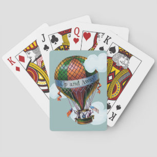 Hot Air Balloon with Clouds Personalize Playing Cards