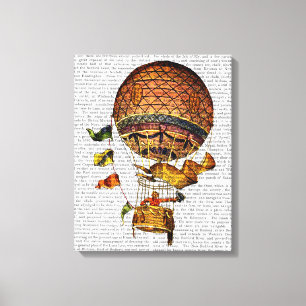 Hot Air Balloon with Flags Canvas Print