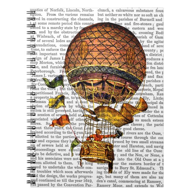 Hot Air Balloon with Flags Notebook (Front)