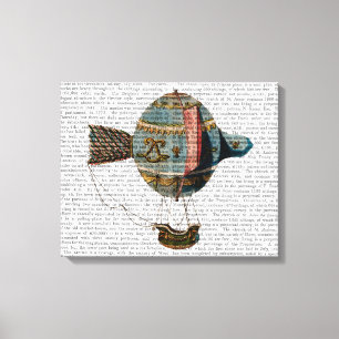 Hot Air Balloon With Tail Feather Canvas Print