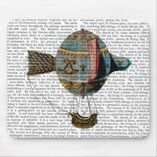 Hot Air Balloon With Tail Feather Mouse Pad