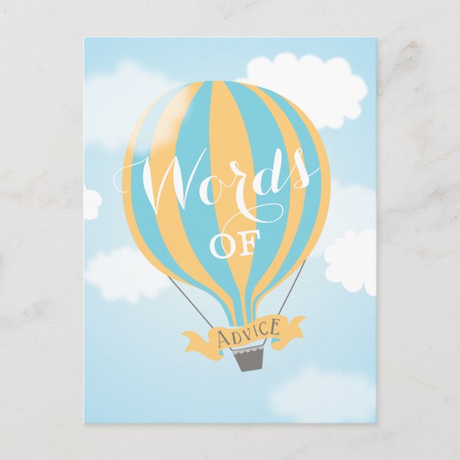 Hot Air Balloon Words of Advice Mommy Postcard (Front)