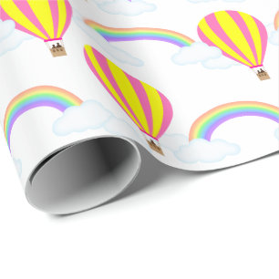 Hot Air Balloon Wrapping Paper - White Background