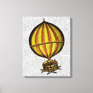 Hot Air Balloon Yellow and Red Canvas Print