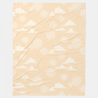 Hot Air Balloon Yellow Throw Pillow Fleece Blanket