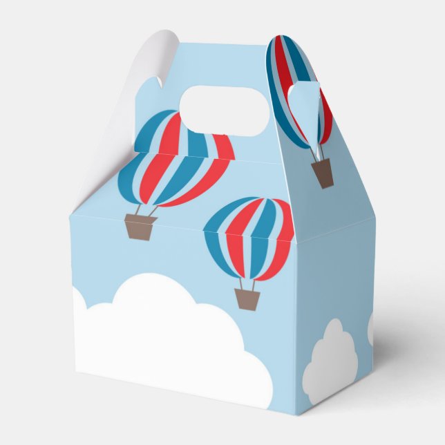 Hot Air Balloons Above The Clouds Favor Box (Back Side)