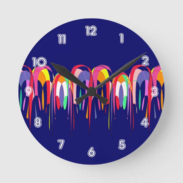 Hot Air Balloons Abstract Round Clock (Front)