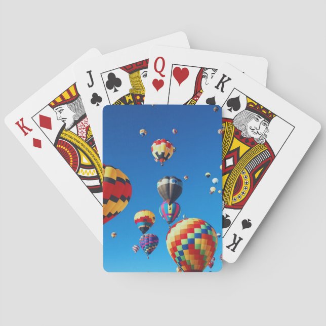 Hot Air Balloons Blue Sky Playing Cards (Back)