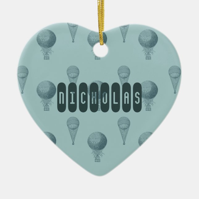 Hot Air Balloons Ceramic Ornament (Front)