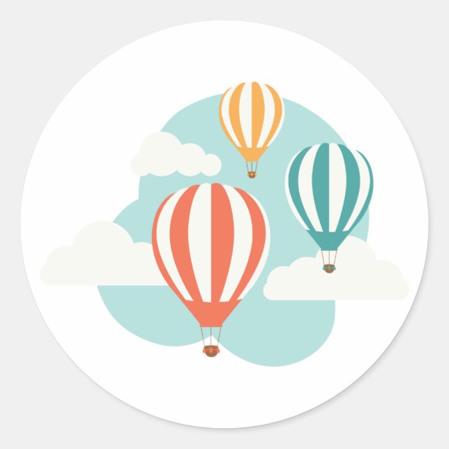 Hot Air Balloons Classic Round Sticker (Front)
