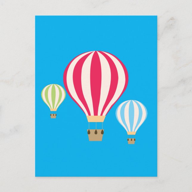 Hot Air Balloons Design Holiday Postcard (Front)