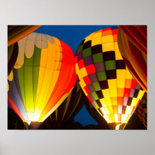 Hot Air Balloons Glow Poster