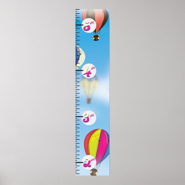 Hot Air Balloons  Growth Chart (Front)