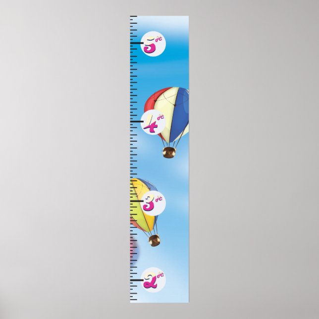 Hot Air Balloons  Growth Chart (Front)