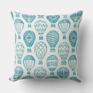 hot air balloons I peacock Throw Pillow