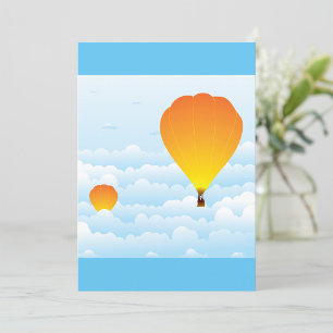 Hot Air Balloons In Clouds Invitation